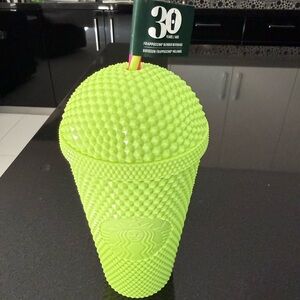 Starbucks Neon Lime Green Studded Tumbler with Matching Lid